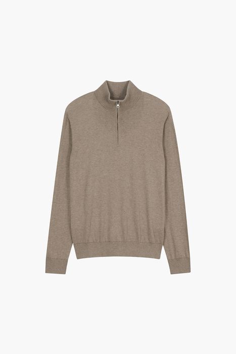 TRUCKER 캐시미어 혼방 하프 집업 긴소매 니트 BDP931208