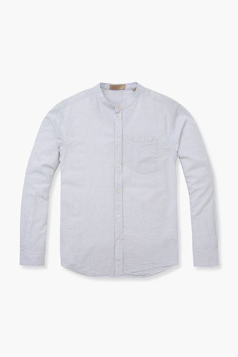 SANTIAGO 코튼 스트라이프 차이나 카라 셔츠 242 167 0108WNS