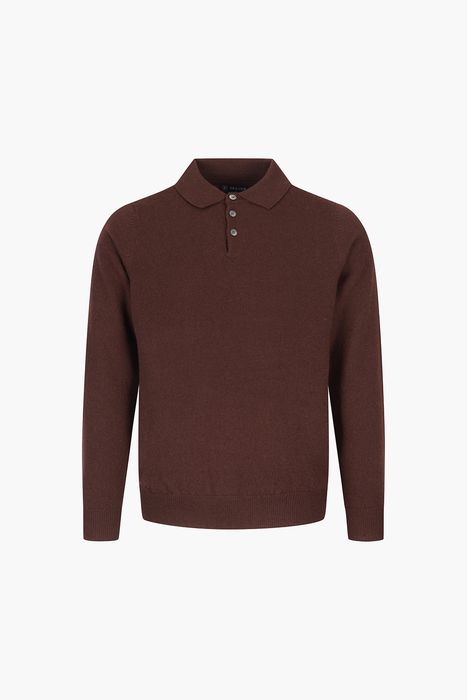 캐시미어 폴로 긴소매 니트 5F702AURORAIVORY