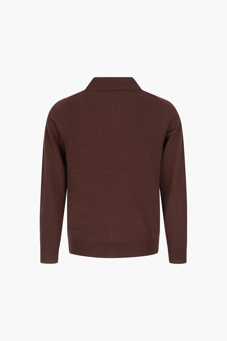 캐시미어 폴로 긴소매 니트 5F702AURORAIVORY