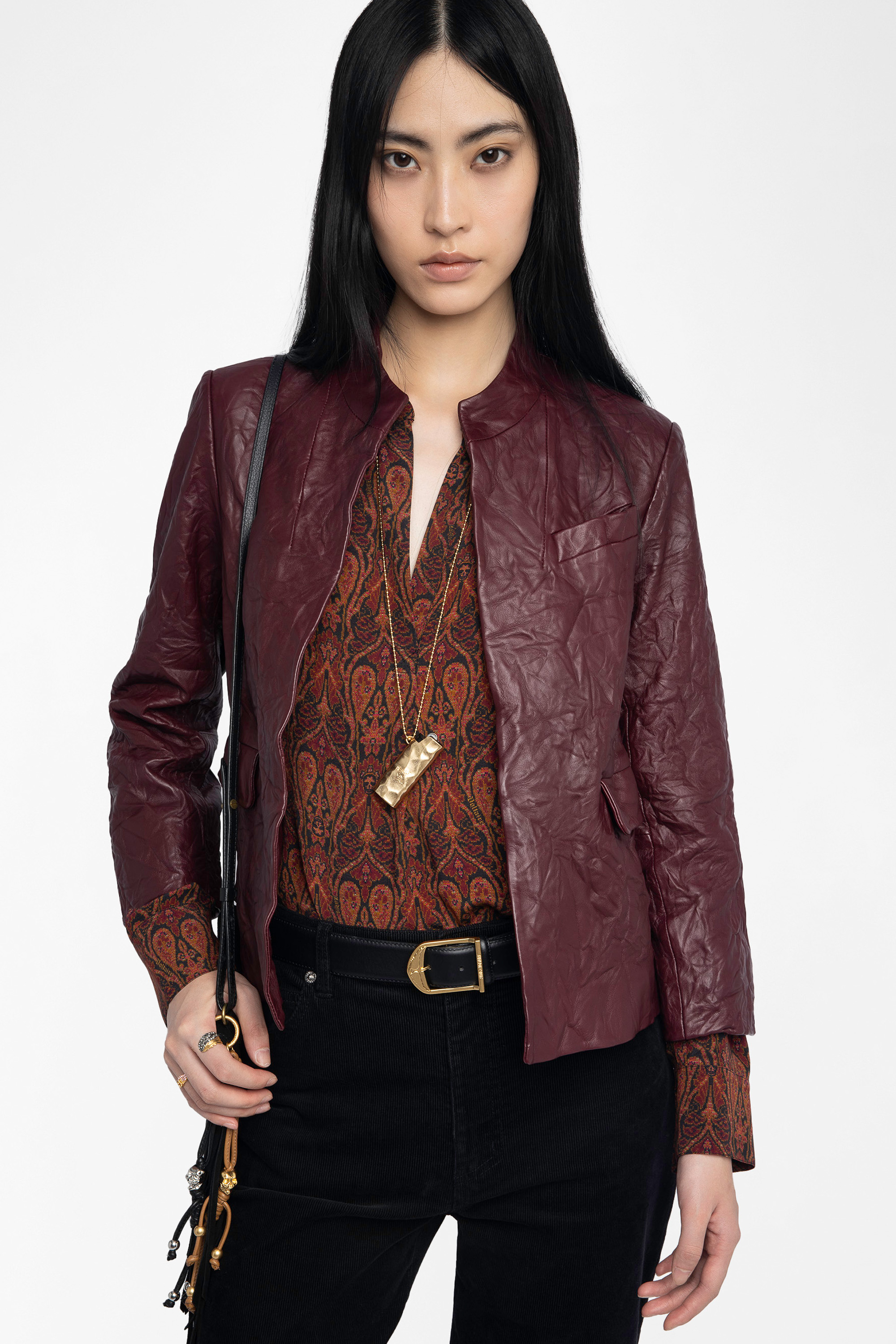 Veryn Crinkled Leather Jacket