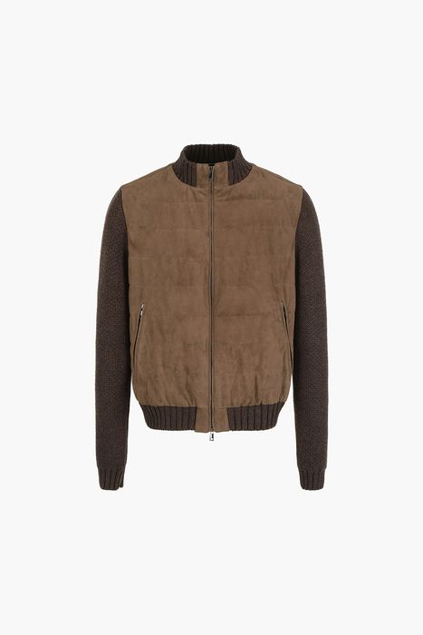 고트스킨 스웨이드 니트 패딩 점퍼 85P108CAMOSCIO028