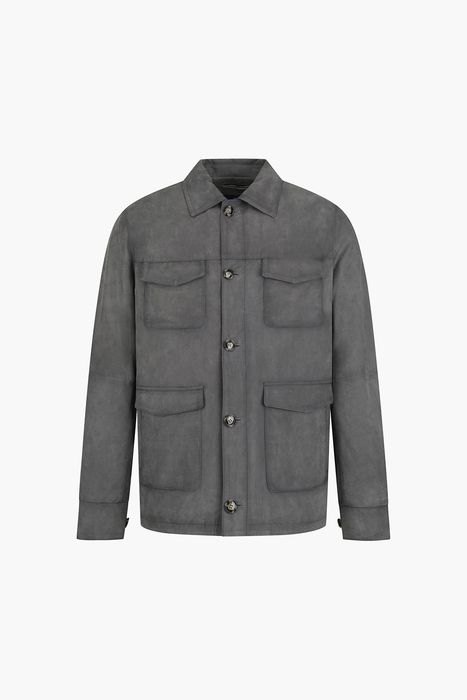 GIUBBINO 소가죽 스웨이드 셔츠형 캐주얼 자켓 196U25397
