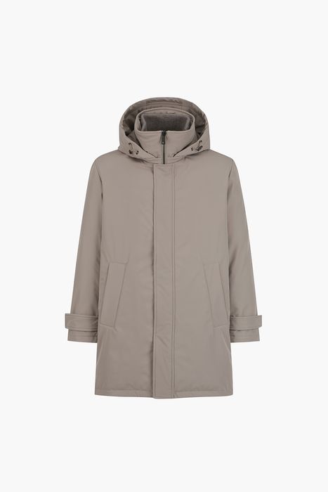 구스다운 후드 롱 다운 점퍼 85T000GERY027