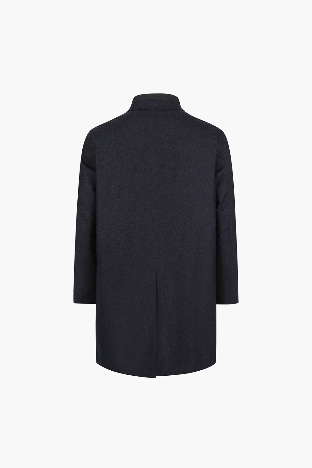 울 하이넥 다운 체스터 싱글 801 다크네이비 롱 코트