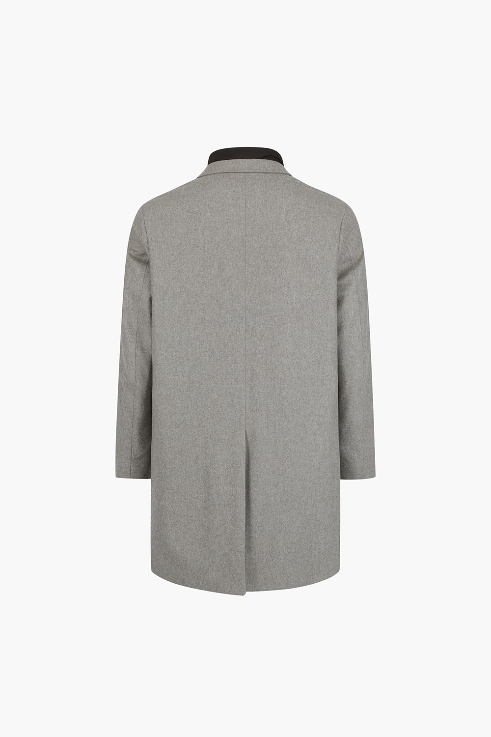 울 하이넥 다운 체스터 싱글 801 라이트그레이 롱 코트