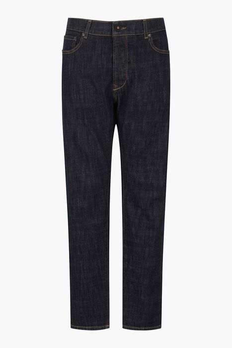 TRAPAZER 흑청 데님 스티치 스트레이트 캐주얼 팬츠 ITA7W2849RINSED