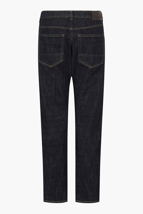 TRAPAZER 흑청 데님 스티치 스트레이트 캐주얼 팬츠 ITA7W2849RINSED