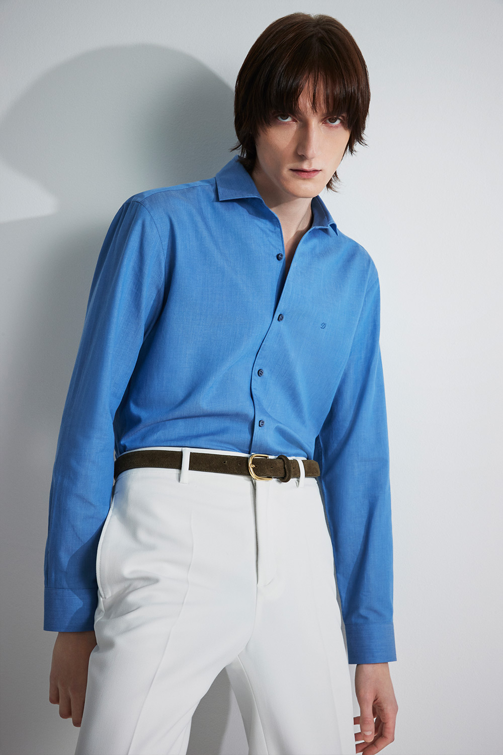 데님 라이크 트리콜로르 332 뉴 캐주얼 핏 셔츠 블루 SE5SM21LS332SBU