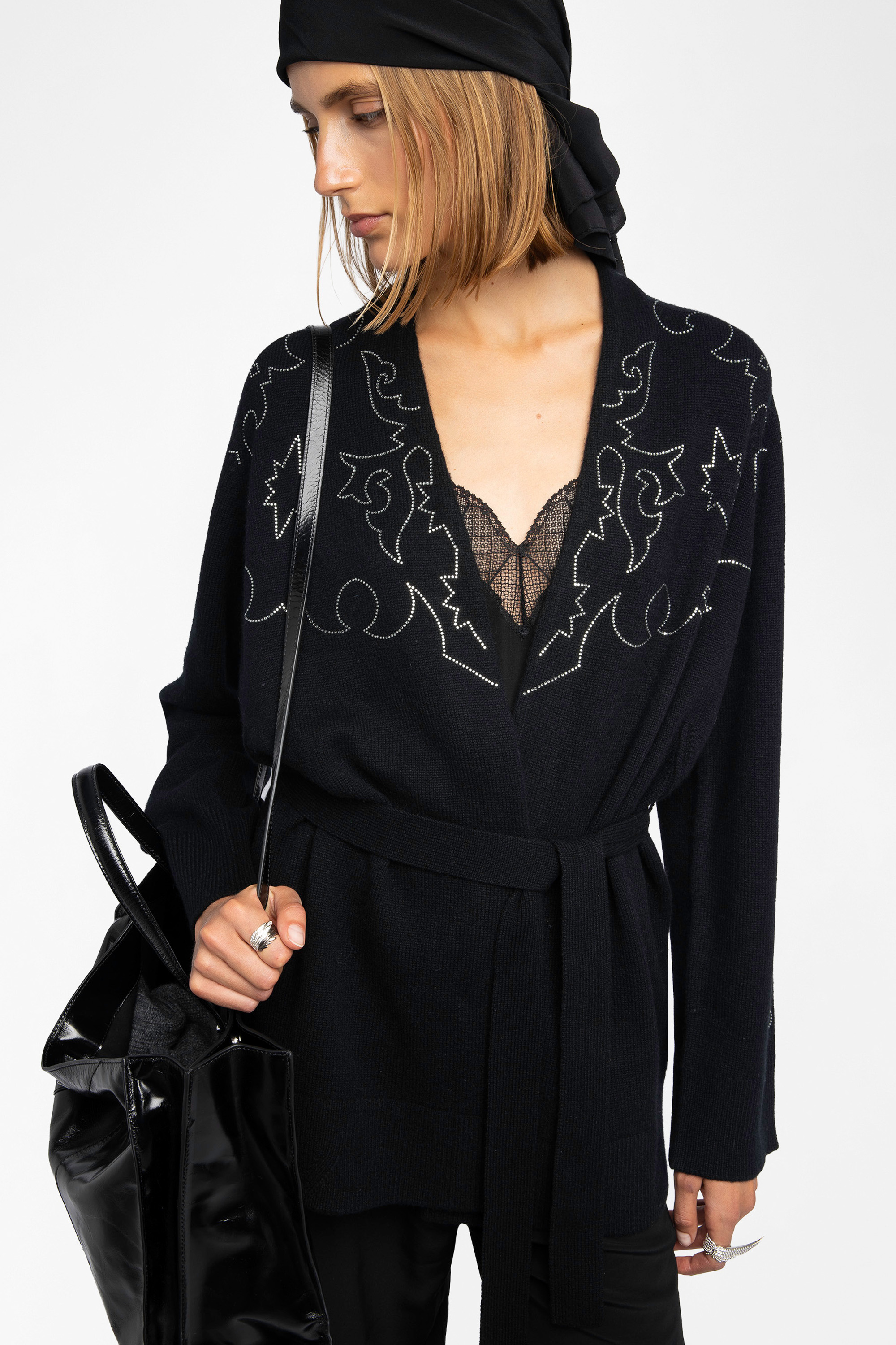 Salomy Strass Cashmere Cardigan