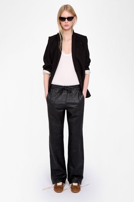 Pocha Crinkled Leather Pants