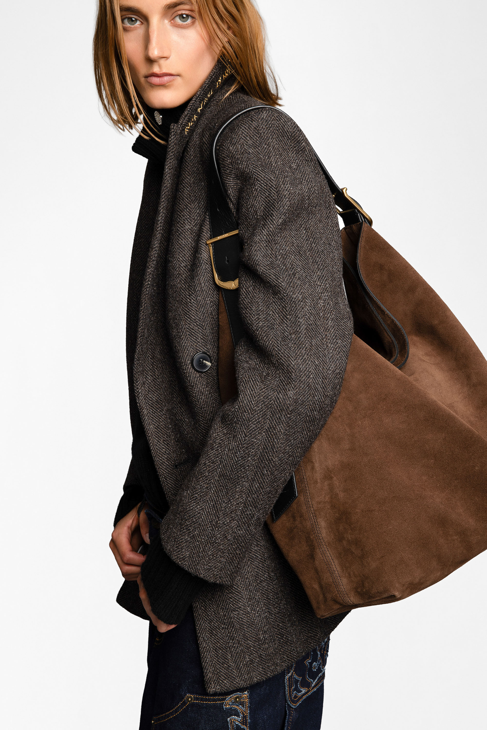 Jane Suede Medium Hobo Bag