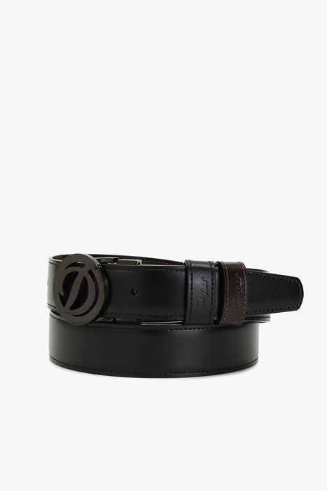 D 로고 라운드 버클 리버서블 벨트 블랙 30MM 블랙/브라운 CJ8460120B