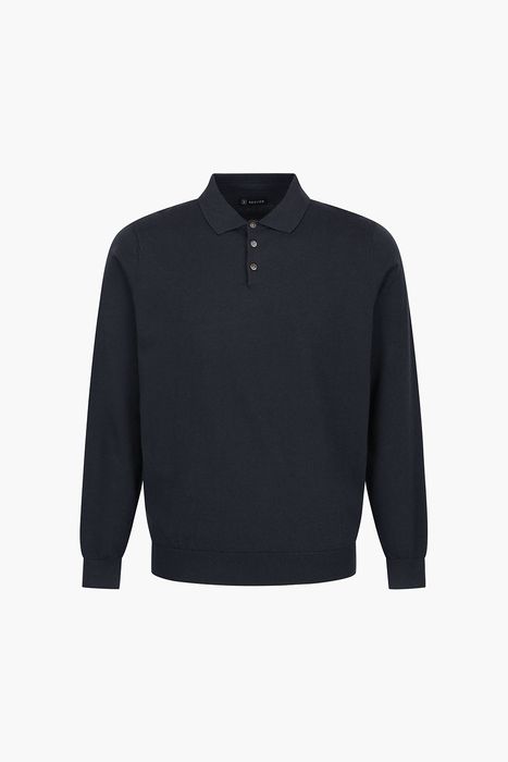 코튼 폴로 베이직 긴소매 니트 26/102NAVY