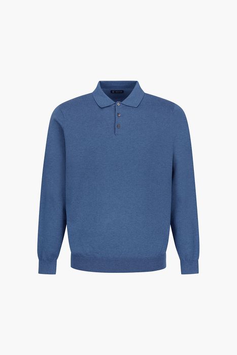 코튼 폴로 베이직 긴소매 니트 26/102BLUE