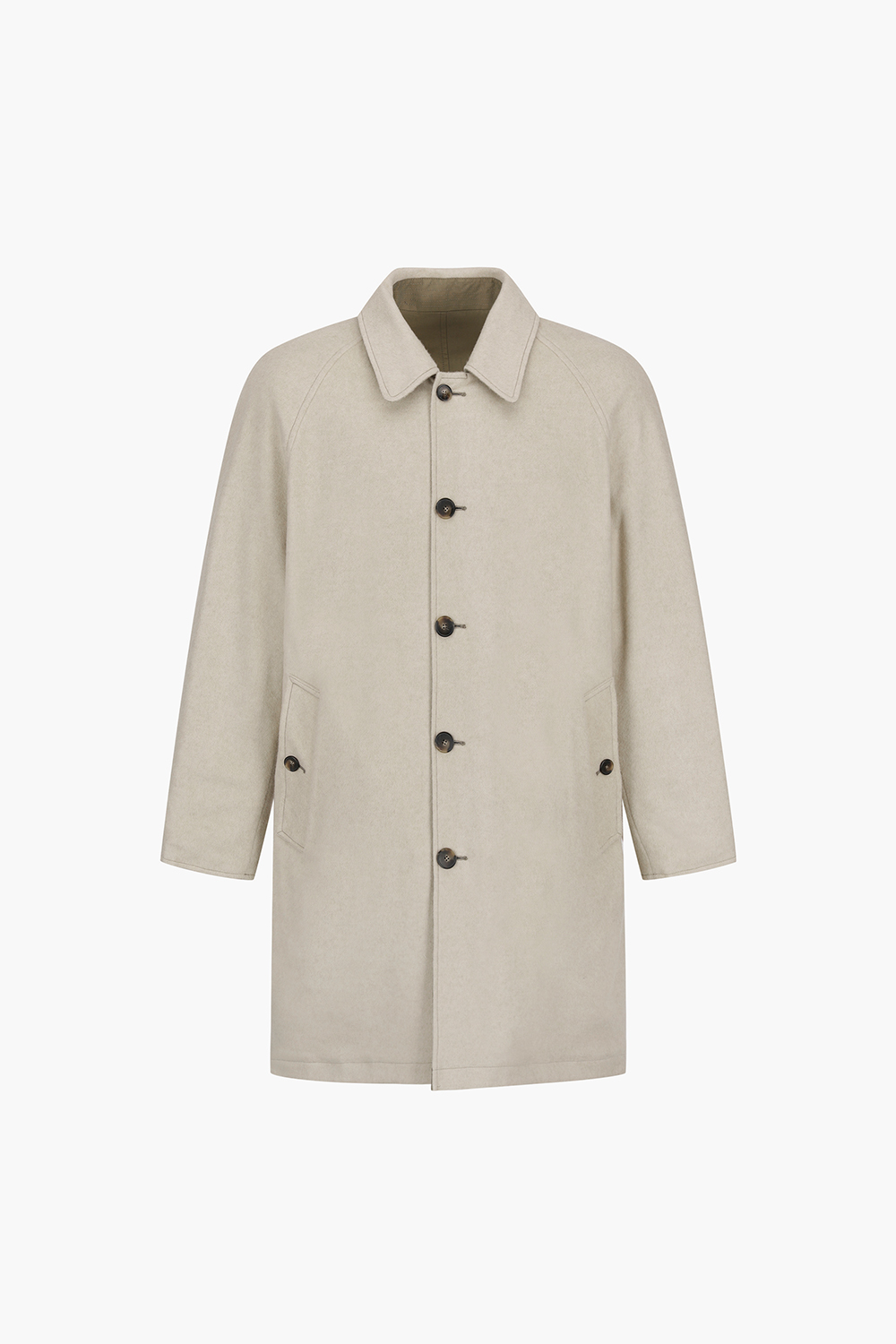 울 혼방 & 코튼 리버시블 발마칸 804 베이지 롱 코트