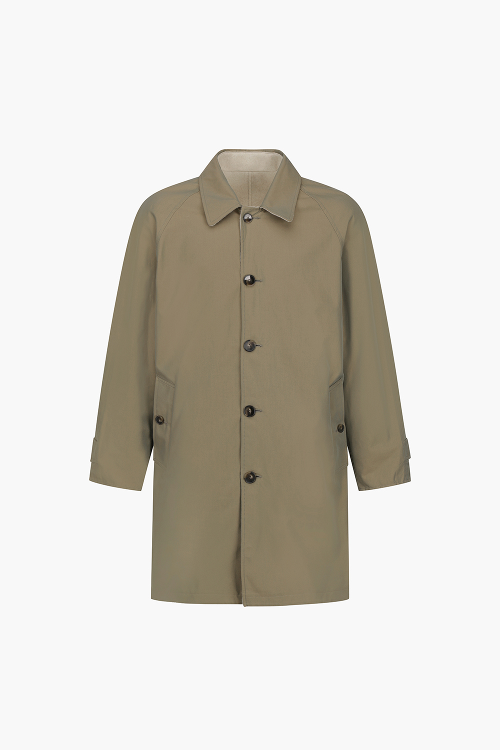 울 혼방 & 코튼 리버시블 발마칸 804 베이지 롱 코트