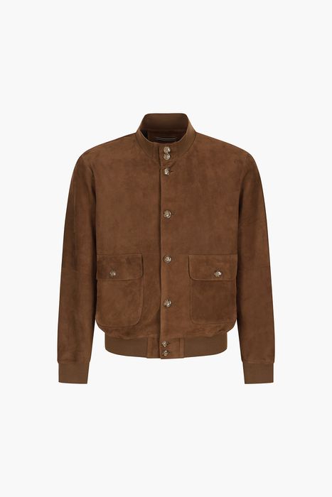 램스킨 스웨이드 하이넥 버튼 봄버 점퍼 208U20PEL71320