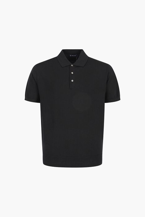 코튼 폴로 베이직 반소매 니트 26/101BLACK