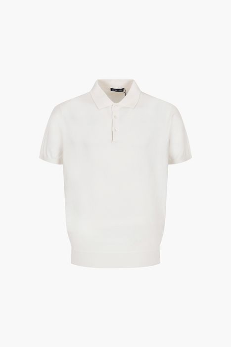 코튼 폴로 베이직 반소매 니트 26/101LT IVORY