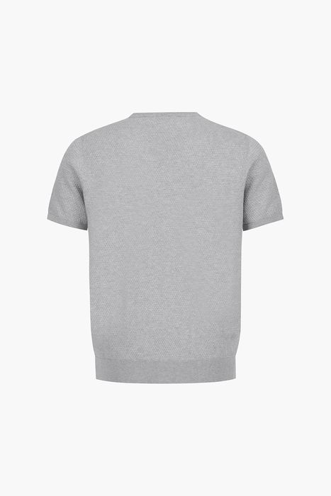 코튼 패턴 짜임 크루넥 반소매 니트 BR1210 3A0138