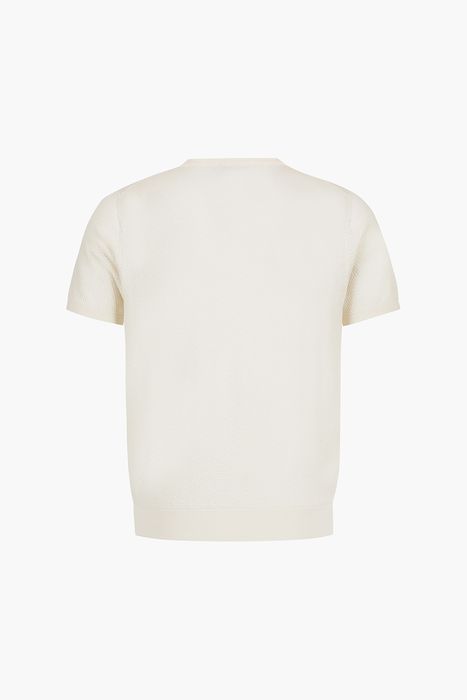 코튼 패턴 짜임 크루넥 반소매 니트 BR1210 4A0025