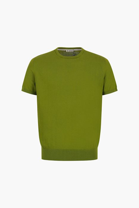 코튼 크루넥 베이직 반소매 니트 BR801MC CS387