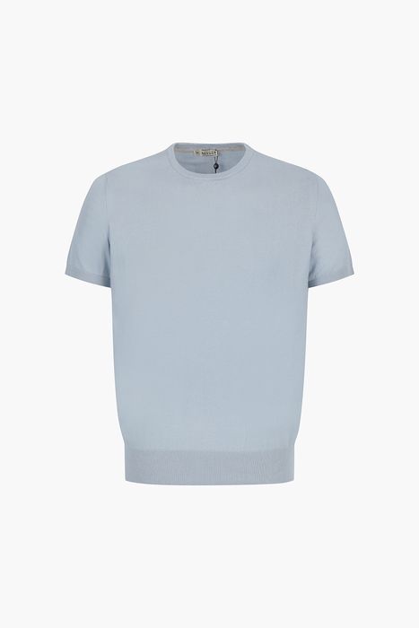 코튼 크루넥 베이직 반소매 니트 BR801MC CS0169