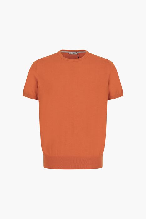 코튼 크루넥 베이직 반소매 니트 BR801MC CS0581