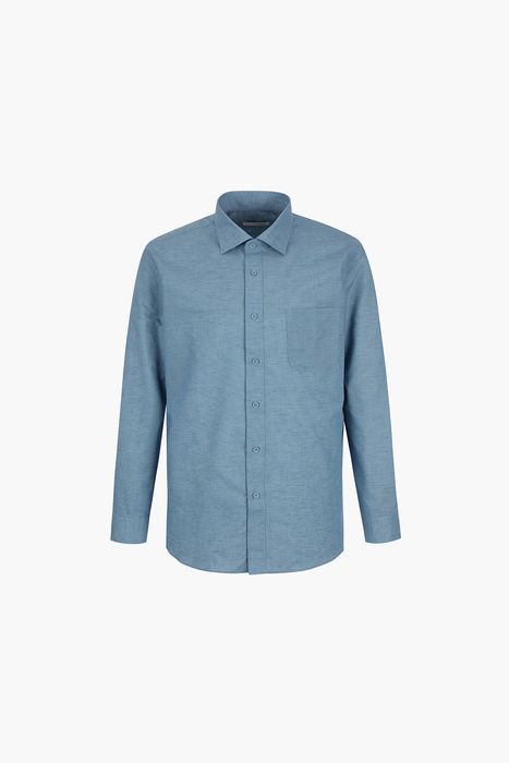 린넨 혼방 솔리드 165 비즈니스 셔츠 블루 SE5SM11LS165SBU