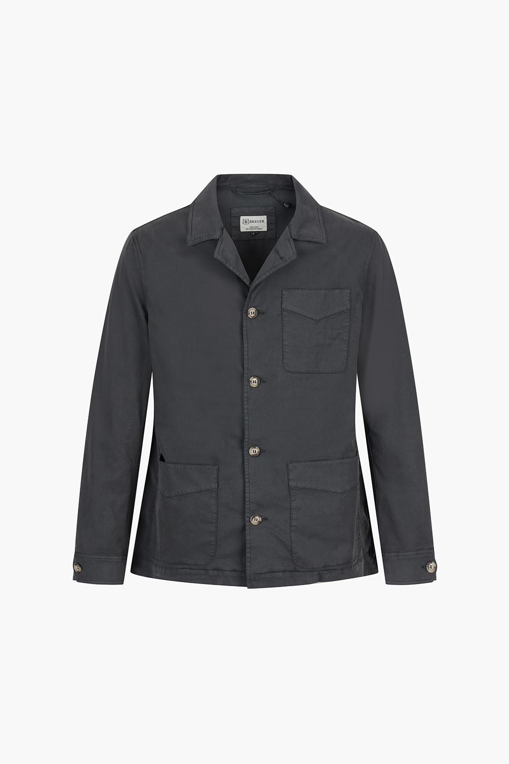 PAINTRE 코튼 라이크라 혼방 소매 로고 자수 101 다크그레이 캐주얼 자켓