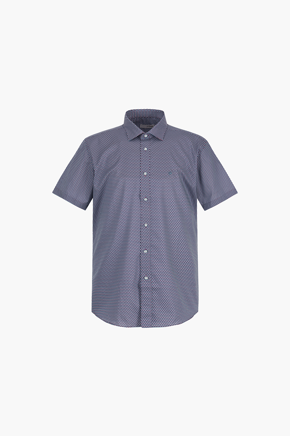 롬버스 모티브 프린트 204 비즈니스 반팔 셔츠 와인 SE4MM11HS204SWN