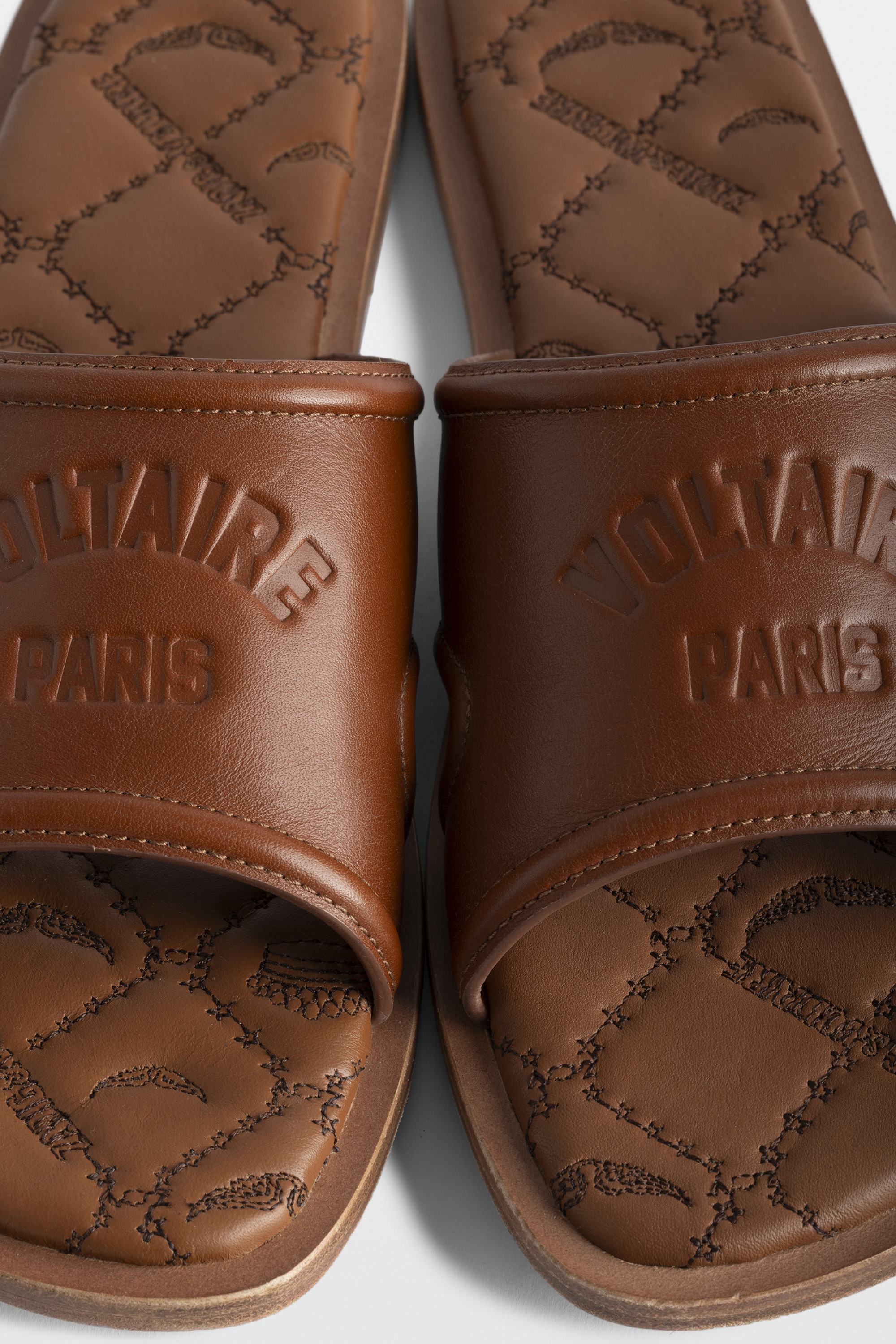 Monogram Leather Mules