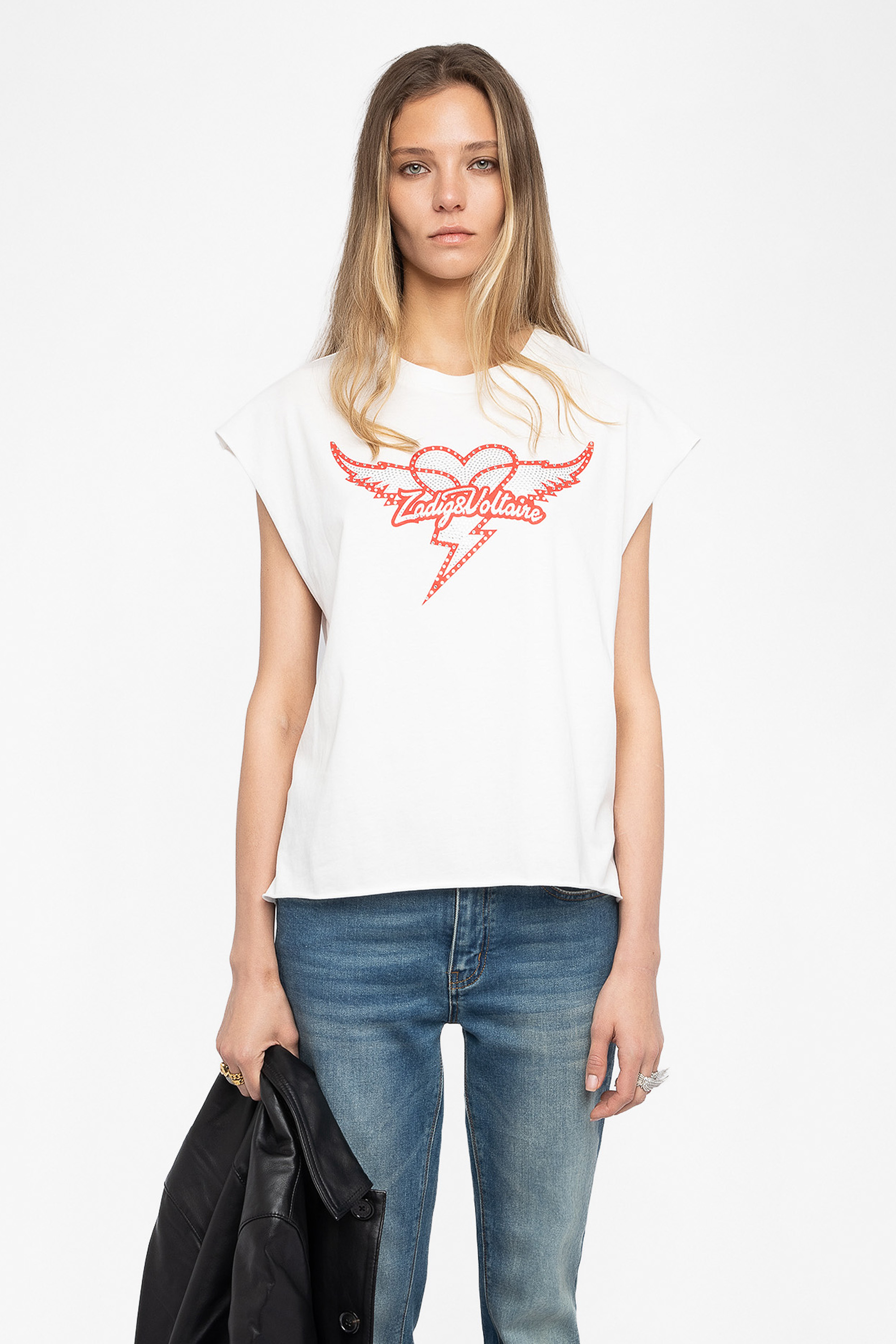 Cloe Heart Wings Strass T-Shirt