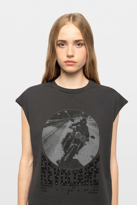 Cloe Moto Strass T-shirt
