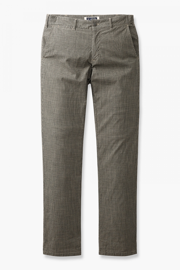 [아울렛특가] 9SPT30180 코튼 린넨 혼방 깅엄 체크 슬림 팬츠 RI0006P950603