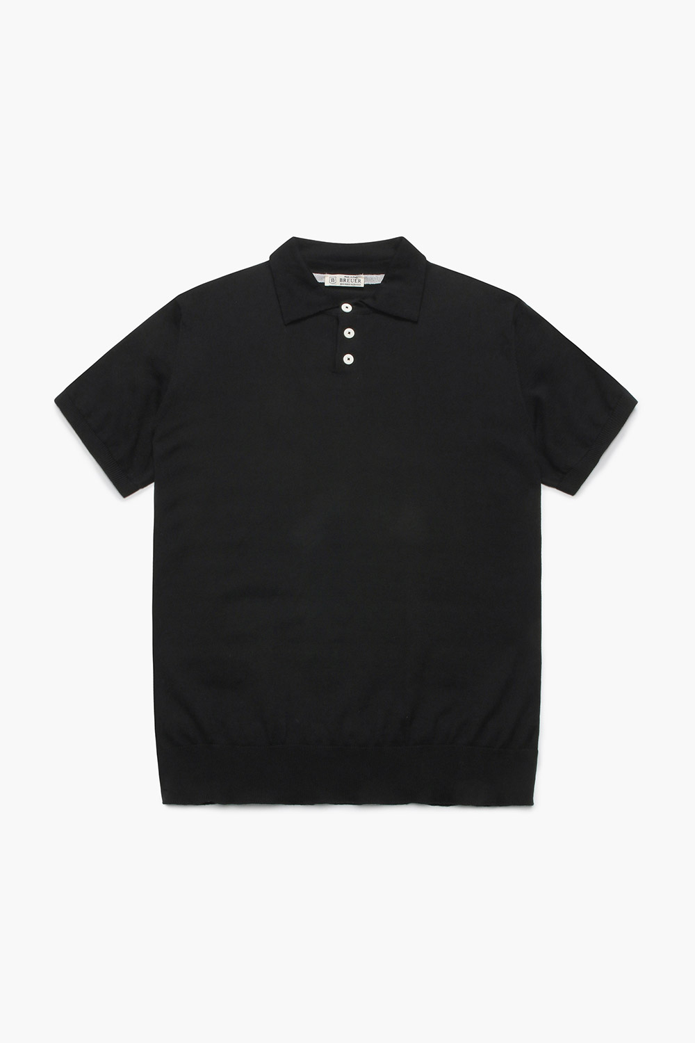 코튼 폴로 501 블랙 반소매 니트