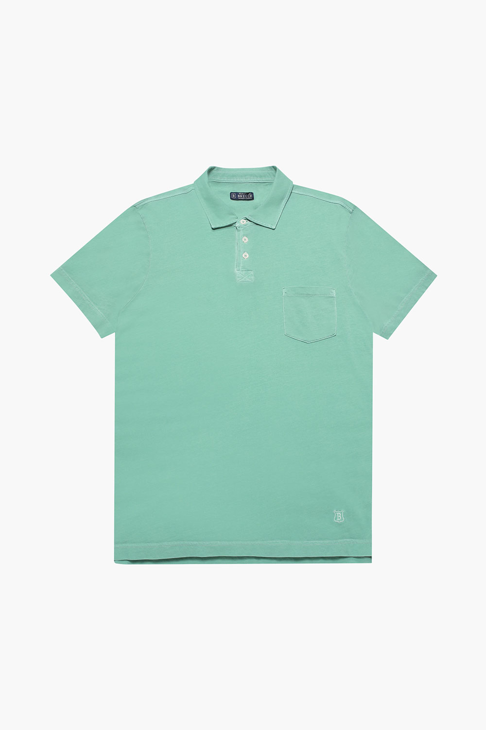 코튼 버튼 다운 포켓 501 라이트그린 반소매 티셔츠