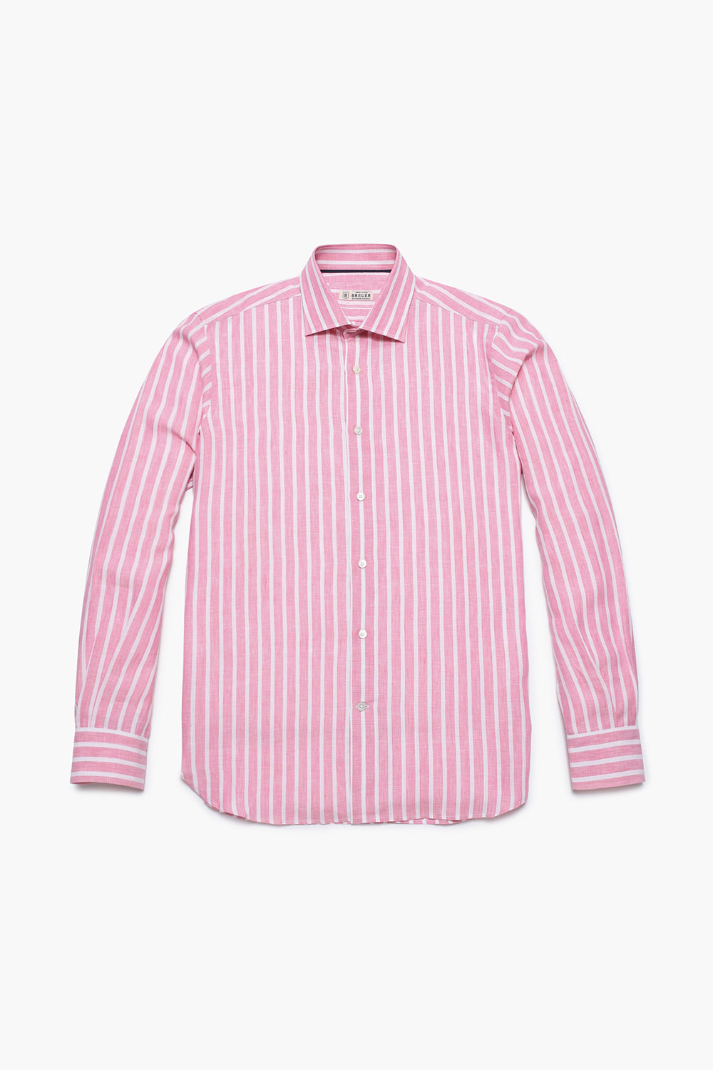 린넨 스트라이프 106 핑크 셔츠