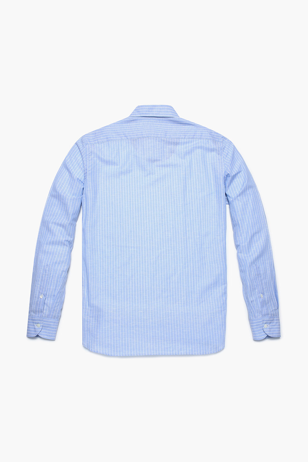 린넨 혼방 스트라이프 102 블루 셔츠