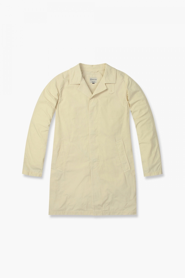 코튼 가먼트다잉 레글런 101 라이트옐로우 트렌치 코트