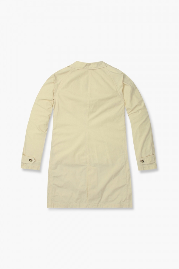 코튼 가먼트다잉 레글런 101 라이트옐로우 트렌치 코트