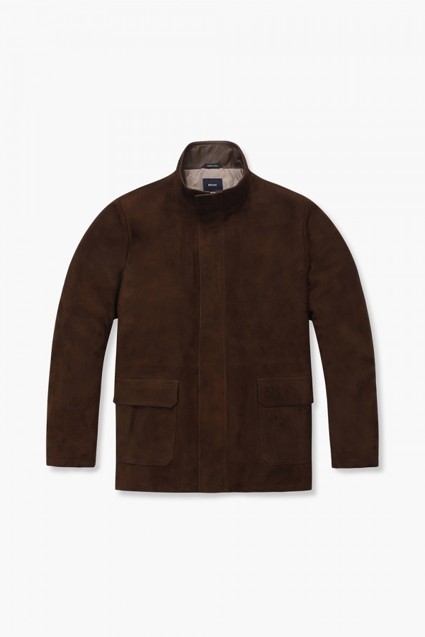 램스킨 스웨이드 하이넥 803 다크브라운 점퍼