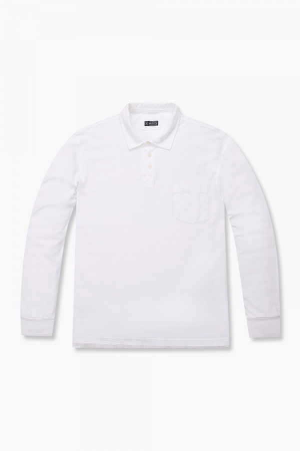 코튼 폴로 101 화이트 긴소매 티셔츠