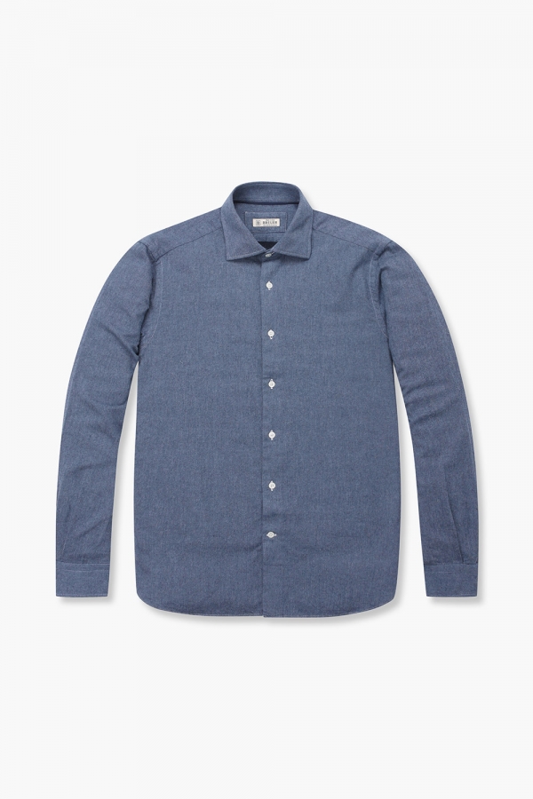 코튼 베이직 플란넬 305 네이비 셔츠