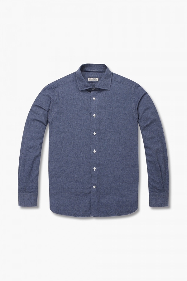 코튼 베이직 플란넬 306 네이비 셔츠