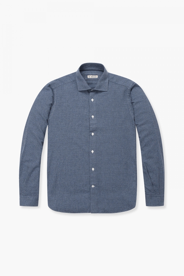 코튼 베이직 플란넬 307 네이비 셔츠