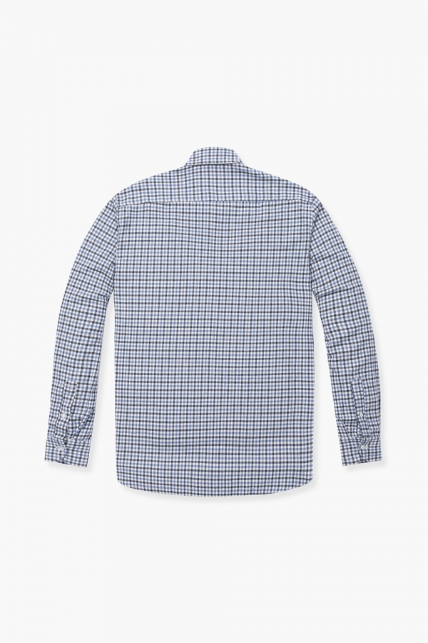 코튼 깅엄 체크 플란넬 308 네이비 셔츠