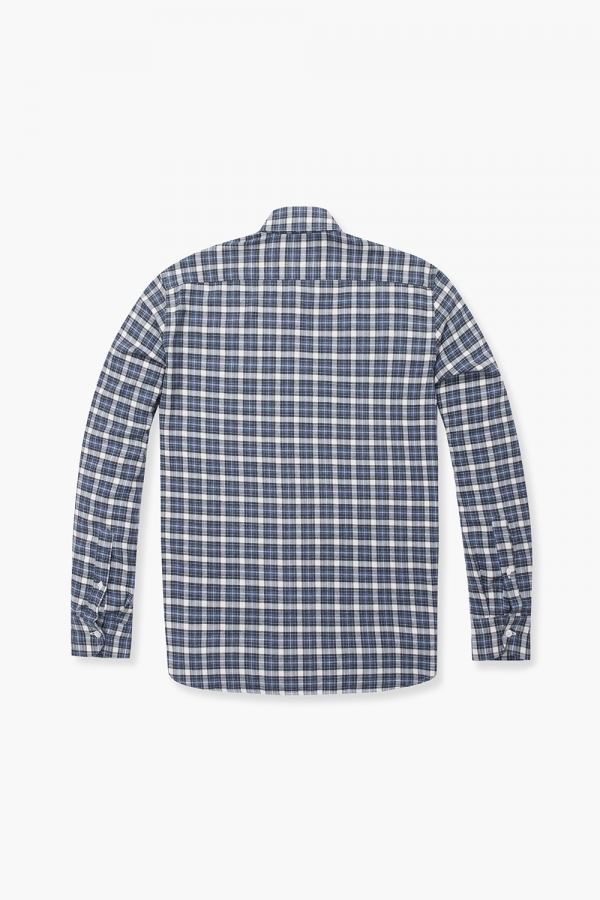 코튼 타탄 체크 플란넬 309 네이비 셔츠