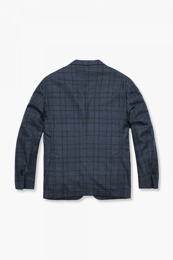 울 캐시미어 깅엄 체크 테일러드 자켓 3F99201308792